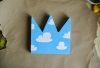 DIY wooden crown nursery decor clouds gender-neutral interior playroom pattern