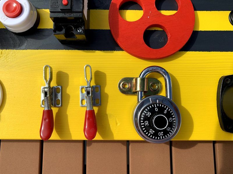 number code lock on a fidget board great toy for development 忙板