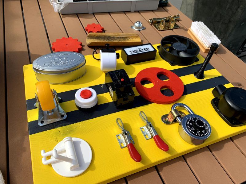 use hook on fidget boatrd toddler life skills teaching toy sensory board montessori educational fidget board